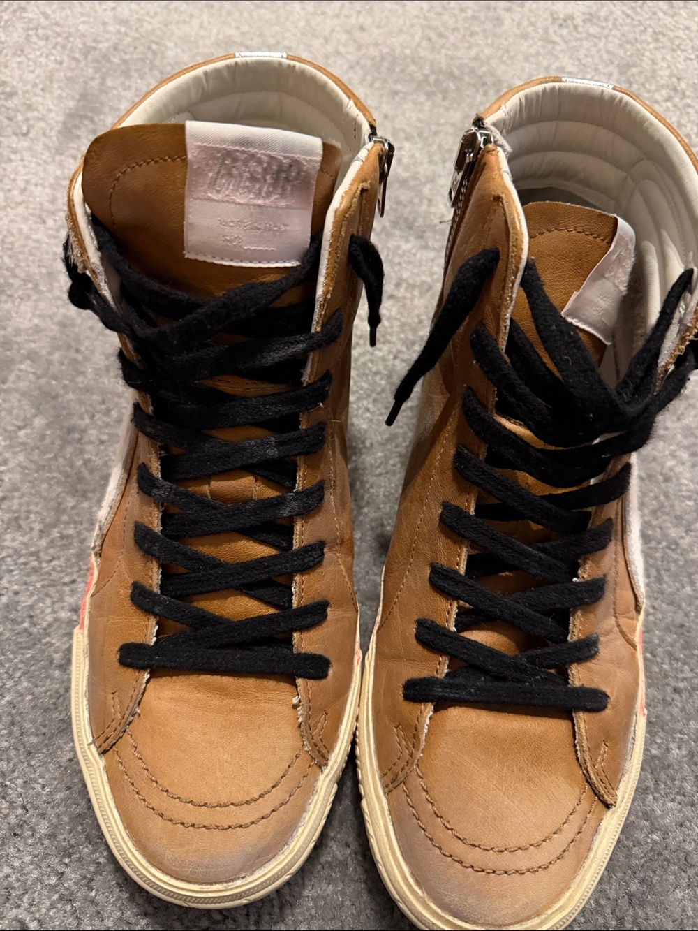 Golden Goose Leather Slide High-Top Sneakers with White Star Stripe AUTHENTIC - Picture 2 of 15